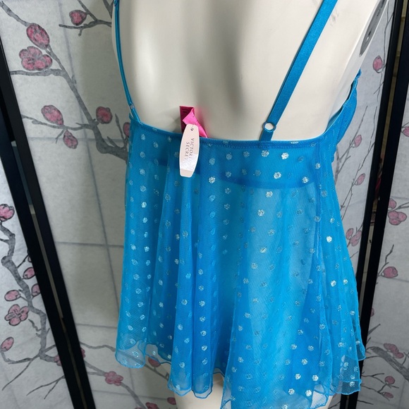 Victoria Secret Blue Sheer Babydoll Lingerie - Picture 3 of 4